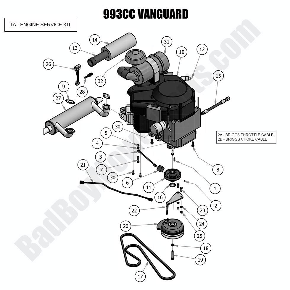 1806 - Bad Boy Mower Parts Lookup > 2018 > Outlaw XP > Engine - Vanguard 993